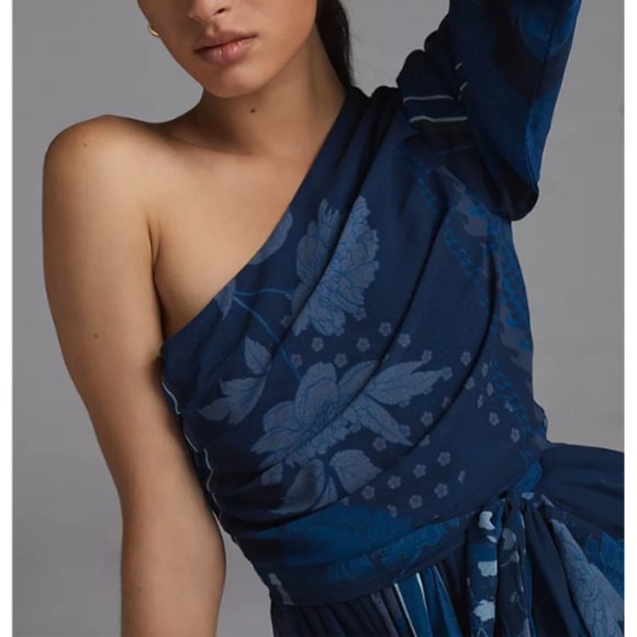 NWT Anthropologie One-Shoulder Maxi Dress | XXS - Picture 2 of 11
